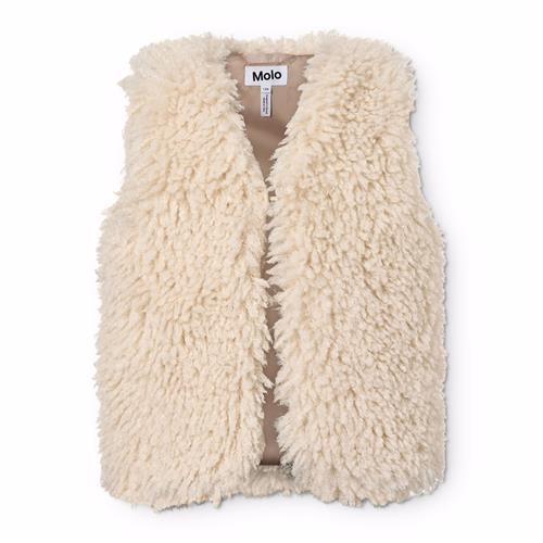 Molo Hatcha Teddy-vest Vanilla  Vanilla 110 cm  Hvid  110 cm  Piger