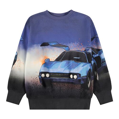 Molo Mattis Sweatshirt Car Blue  Car Blue 128 cm  Blå  128 cm  Drenge