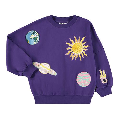 Molo Marika Sweatshirt Sparkle Space  Sparkle Space 116 cm  Lilla  116 cm  Piger