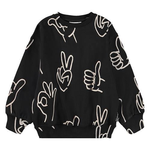 Molo Monti Sweatshirt Drawn Hands  Drawn Hands 110 cm  Sort  110 cm  Drenge, Piger