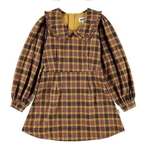 Molo Candice Kjole Med Lange Ærmer Highland Check  Highland Check 110/116 cm  Brun  110/116 cm  Piger