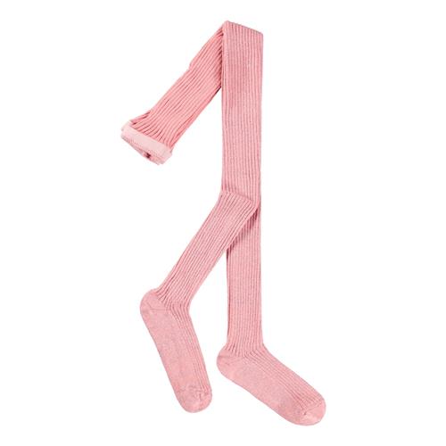 Molo Glitter Ribstrømpe Blush  Blush 98/104 cm  Lyserød  98/104 cm  Piger