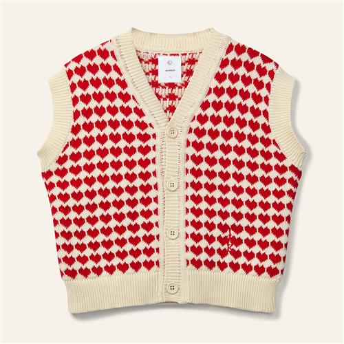 Wynken The Lovers Vest Red Mini Heart  Red Mini Heart 8Y  Rød  8 år  Piger