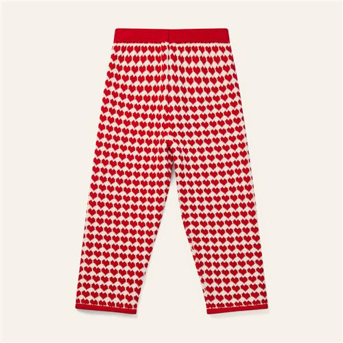 Wynken Piano Vela Strikkede Bukser Red Mini Heart  Red Mini Heart 8Y  Rød  8 år  Piger