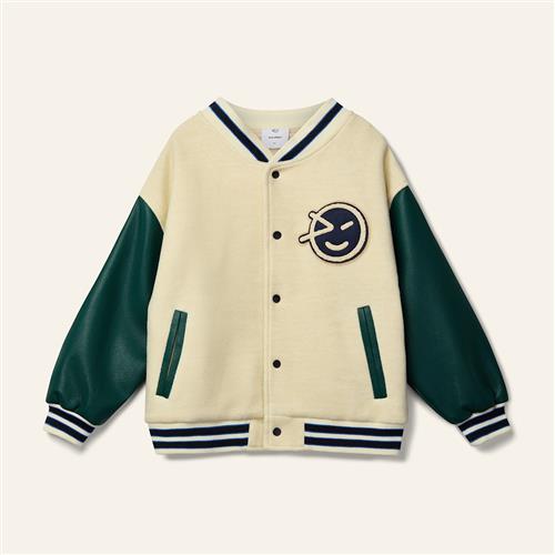 Wynken Mako Varsity-jakke Ecru Forest Green  Ecru Forest Green 4Y  Creme  4 år  Drenge