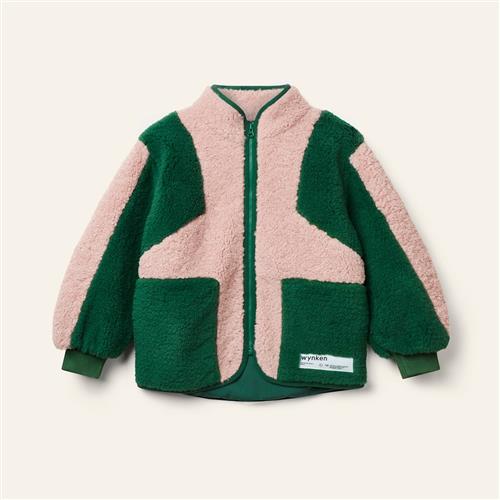 Wynken Wilderness Teddy Pelsjakke Blush Pink Python Green  Blush Pink Python Green 4Y  Lyserød  4 år  Piger
