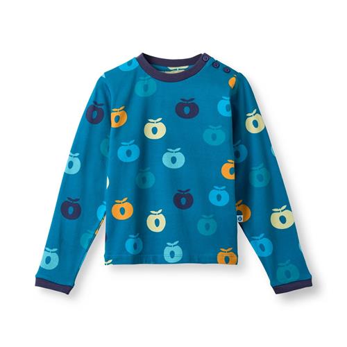 Småfolk Umalin With Apples Langærmet T-shirt Solid Blue  Solid blue-3-4 Y  Blå  3-4 år  Drenge