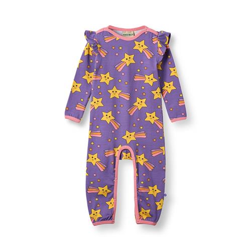 Småfolk Reegnt With Shooting Star Langærmet Babydragt Royal Purple  Royal purple-80 cm  Lilla  80 cm  Piger
