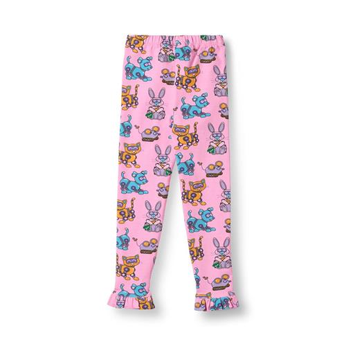 Småfolk Dabinett With Robot Pets Leggings Pink Lilac  Pink lilac-3-4 Y  Lyserød  3-4 år  Piger