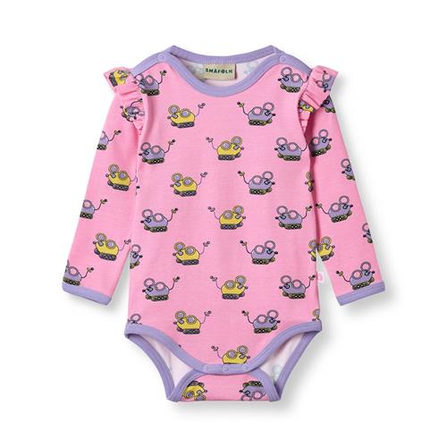Småfolk Regent With Robot Mice Langærmet Baby Body Pink Lilac  Pink lilac-86 cm  Lyserød  86 cm  Piger