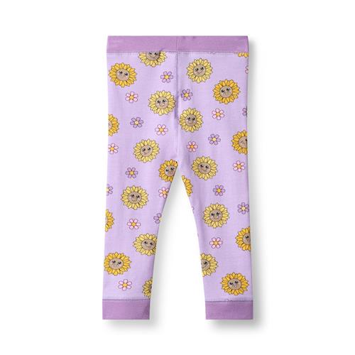 Småfolk Elstar With Sunflowers Baby-leggings Heather Purple  Heather purple-62 cm  Lilla  62 cm  Piger