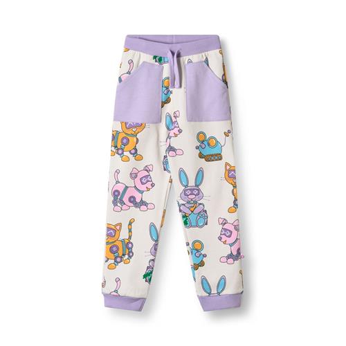 Småfolk Macoun With Robot Pets Joggingbukser Vanilla  Vanilla-4-5 Y  Hvid  4-5 år  Piger