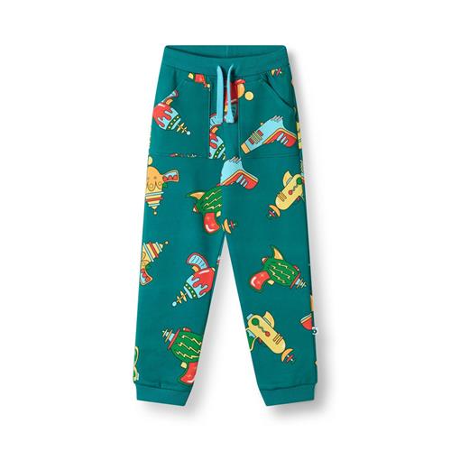 Småfolk Macoun With Space Blasters Joggingbukser Petroleum Green  Petroleum green-5-6 Y  Grøn  5-6 år  Drenge