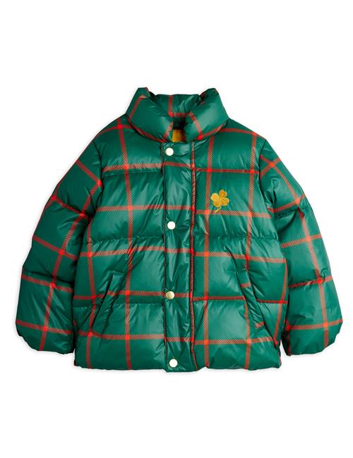 Mini Rodini Plaid Puffer-jakke  Green 128/134 cm  Grøn  128/134 cm  Drenge