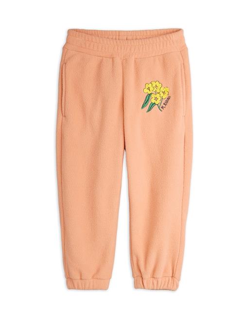 Mini Rodini Alpine Flowers Emb Fleece-bukser  Pink 104/110 cm  Lyserød  104/110 cm  Piger