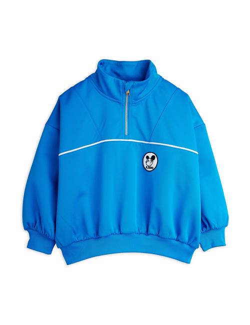 Mini Rodini Ritzratz Patch Sweatshirt Med Halv Lynlås  Blue 116/122 cm  Blå  116/122 cm  Drenge