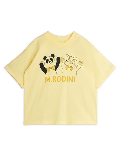 Mini Rodini GOTS Panda & Cat Tee Yellow  Yellow 80/86 cm  Gul  80/86 cm  Drenge, Piger