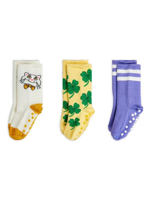 Mini Rodini Cat 3-pak Skridsikre Sokker  Multi 32-35 EU  Hvid  32-35 EU  Drenge, Piger