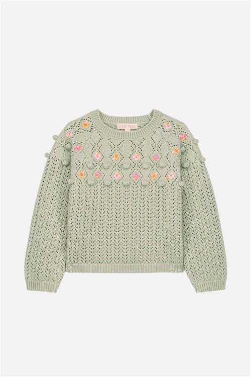 Louise Misha Vakita Strikket Trøje Almond Almond-5 Y  Grøn  5 år  Piger