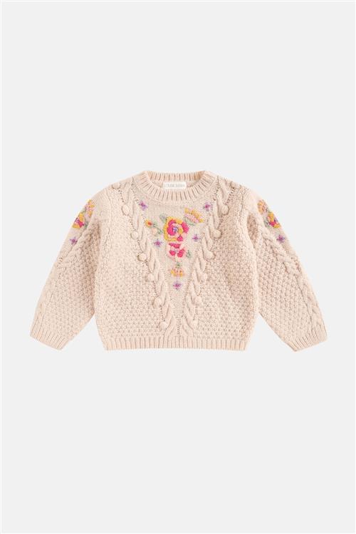 Louise Misha Acila Strikket Trøje Cream  Cream-6 Y  Creme  6 år  Piger