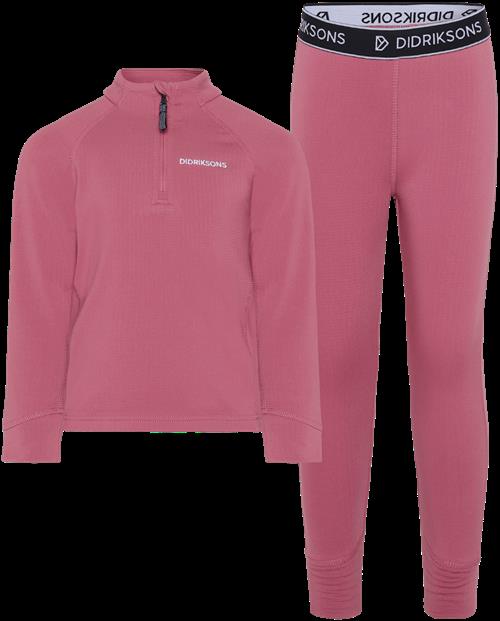 Didriksons Jadis Kids 5 Baselayer-sæt Heather Pink  Heather Pink-110 cm  Lyserød  110 cm  Piger