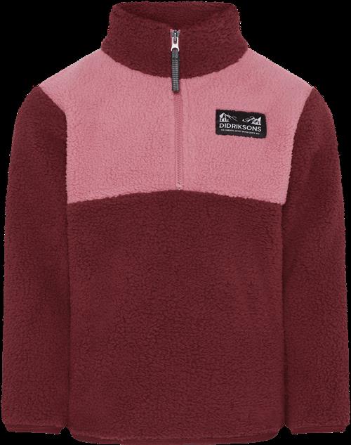 Didriksons Gosig Kids Jumper Med Halv Lynlås Anemon Red  Anemon Red-80 cm  Rød  80 cm  Drenge, Piger