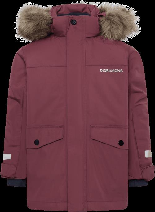 Didriksons Bjärven Kids 4 Parka Anemon Red  Anemon Red-110 cm  Rød  110 cm  Drenge, Piger