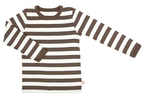 Katvig Langærmet Stribet Bluse Kat.stripe  Kat.Stripe-92 cm  Brun  74 cm  Drenge, Piger
