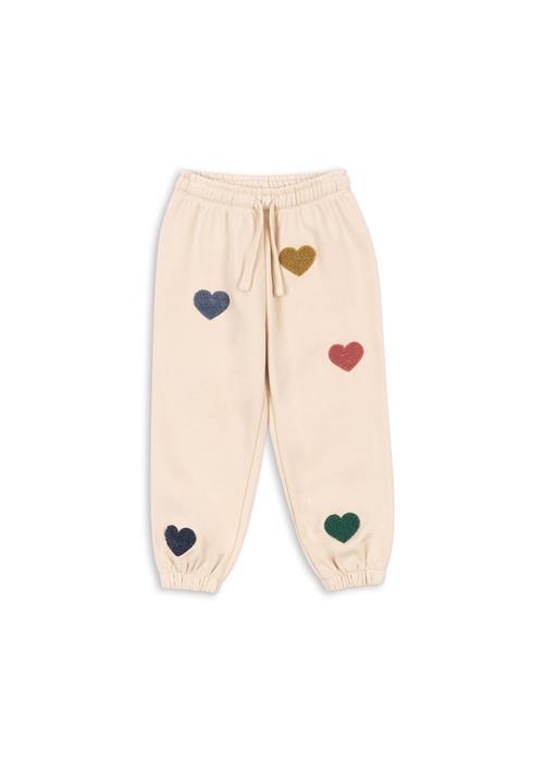 Konges Sløjd Lou Joggingbukser Multi Heart  Lou Terry Sweat Pants Ocs Multi Heart 12 months  Creme  12 måneder  Piger