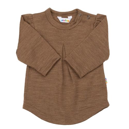Joha Langærmet Uldbluse Warm Brown  Warm brown-90 cm Uld Brun  90 cm  Drenge, Piger