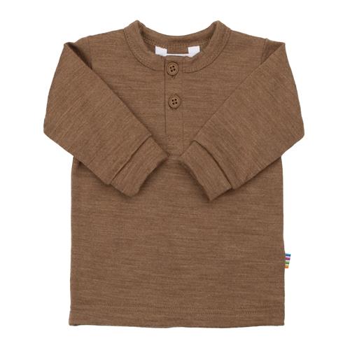 Joha Langærmet Uldtop Warm Brown  Warm brown-90 cm Wool Brun  90 cm  Drenge, Piger