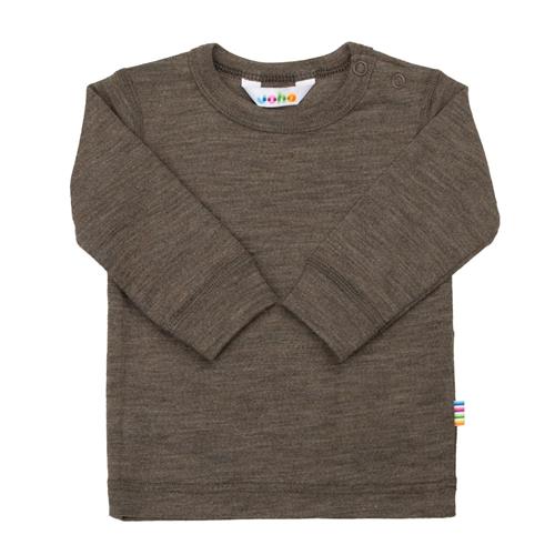 Joha Langærmet Uldtop Brown Melange  Brown Melange-60 cm Wool Brun  60 cm  Drenge, Piger