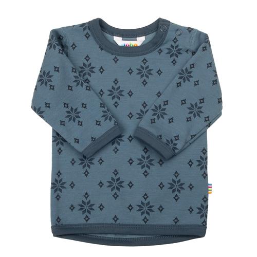 Joha Langærmet Uldtop Blue  Blue-70 cm Uld Blå  70 cm  Drenge