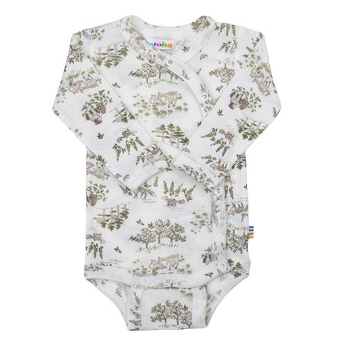 Joha Babyuld Body Med Sidelukning Off White  Off white-60 cm Wool Hvid  60 cm  Drenge, Piger