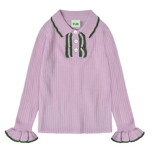 FUB Polo Med Frynser Iris  Iris-140 cm Uld Lilla  140 cm  Piger