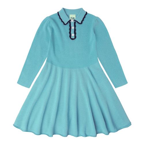 FUB Peblum-kjole Aqua  Aqua-100 cm Uld Blå  100 cm  Piger