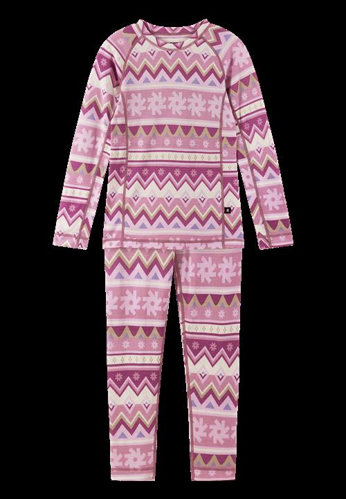 Reima Taitoa Base Layer-sæt I Uld Grey Pink  Grey Pink-90 cm Uld Lyserød  90 cm  Drenge, Piger