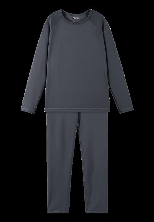 Reima Lampo Termisk Basislag-sæt Soft Black  Soft black-130 cm  Sort  130 cm  Drenge, Piger