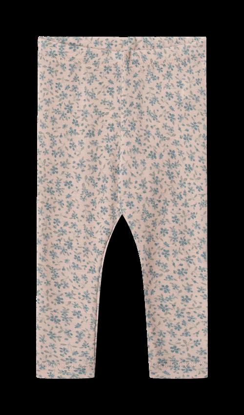 Wheat Agi Leggings I Uld Blue Flowers  Blue Flowers 62 cm Wool Lyserød  62 cm  Piger
