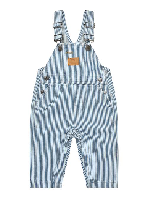 Copenhagen Colors GOTS Dungarees I Babytwill Denim Blue Stripe  Denim Blue Stripe 68 cm  Blå  68 cm  Drenge