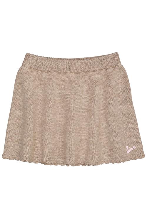 Copenhagen Colors Kashmir-nederdel Med Broderi Sand Melange  Sand Melange 116 cm  Brun  116 cm  Piger