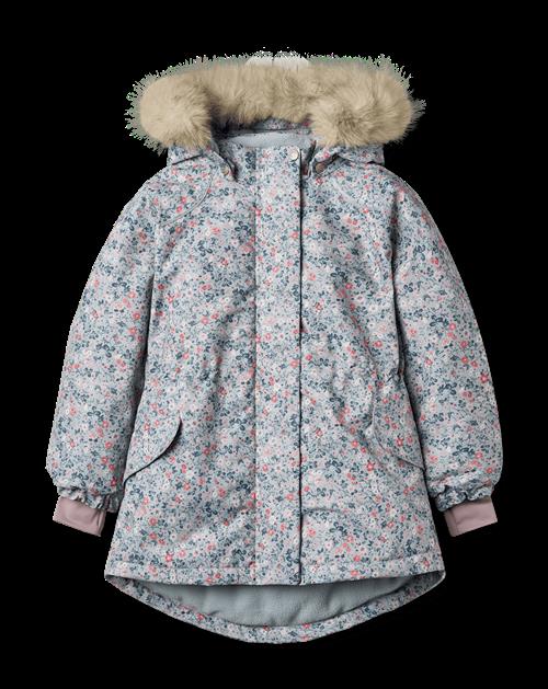 Wheat Mathilde Jakke Soft Rain Flowers  Soft Rain Flowers 104 cm  Blå  104 cm  Piger