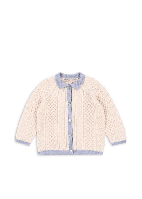 Konges Sløjd Emma Cardigan I Merinould Off White  Off White 7-8 Y Wool Hvid  7-8 år  Piger