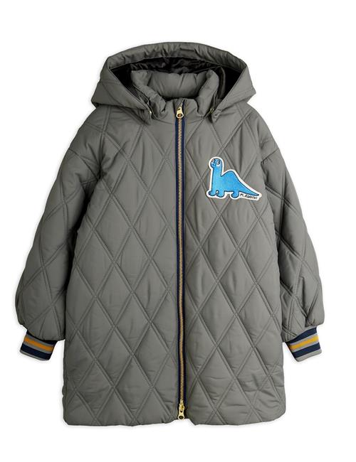 Mini Rodini Dino Patch-quiltede Parkaer Grey  Grey 92/98 cm  Grå  92/98 cm  Drenge