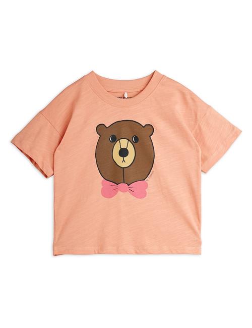 Mini Rodini GOTS Bear T-shirt Med Korte Ærmer Pink  Pink 104/110 cm  Lyserød  104/110 cm  Piger