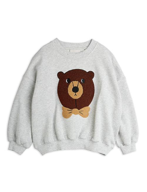 Mini Rodini GOTS Bear Chenille Sweatshirt Grey  Grey 116/122 cm  Grå  116/122 cm  Drenge
