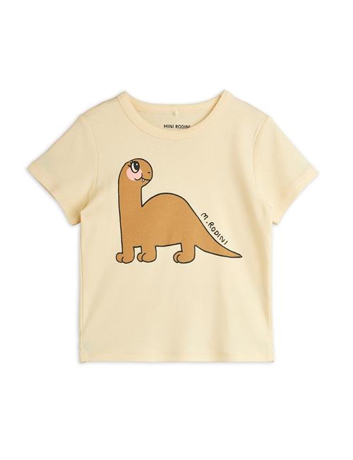 Mini Rodini GOTS Dino Regulær Kortærmet T-shirt Beige  Beige 140/146 cm  Beige  140/146 cm  Piger