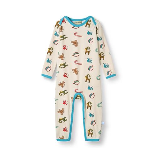 Småfolk Ulm Langærmet Babydragt Med Julepynt Hvid Vanilla  Vanilla-62 cm  Hvid  62 cm  Drenge, Piger