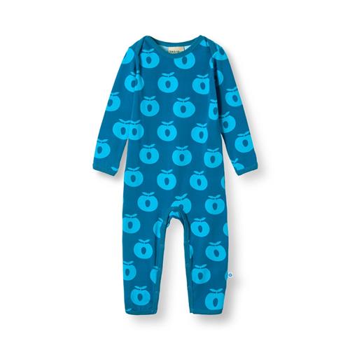 Småfolk Ulm Langærmet Babydragt Med Æbler Blå Vivid Blue  Vivid blue-62 cm  Blå  62 cm  Drenge