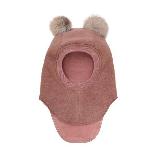 Huttelihut Balaclava I Uldalpakka Med Pomponer Burlwood  Burlwood 48 cm Uld Lyserød  48 cm  Piger
